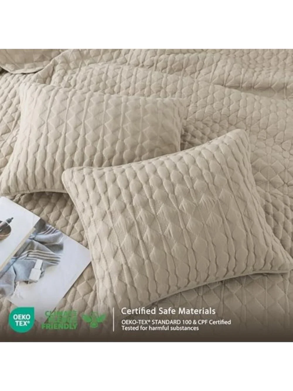 Oversized California King Quilt Set, 3-Piece Soft Bedspread & Pillow Shams